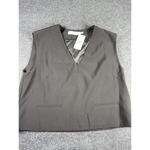 ASTR The Label Tops - ASTR The Label Sleevless‎ Top V-Neck Black Size L Career Minimalist Structured